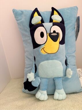 Bluey Plush Pillow - Light Blue Yellow Navy Dog Character